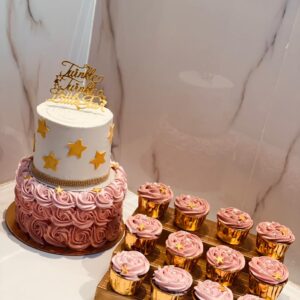 Twinkle Twinkle little star 2 Tier chocolate truffle cake with customised cupcakes