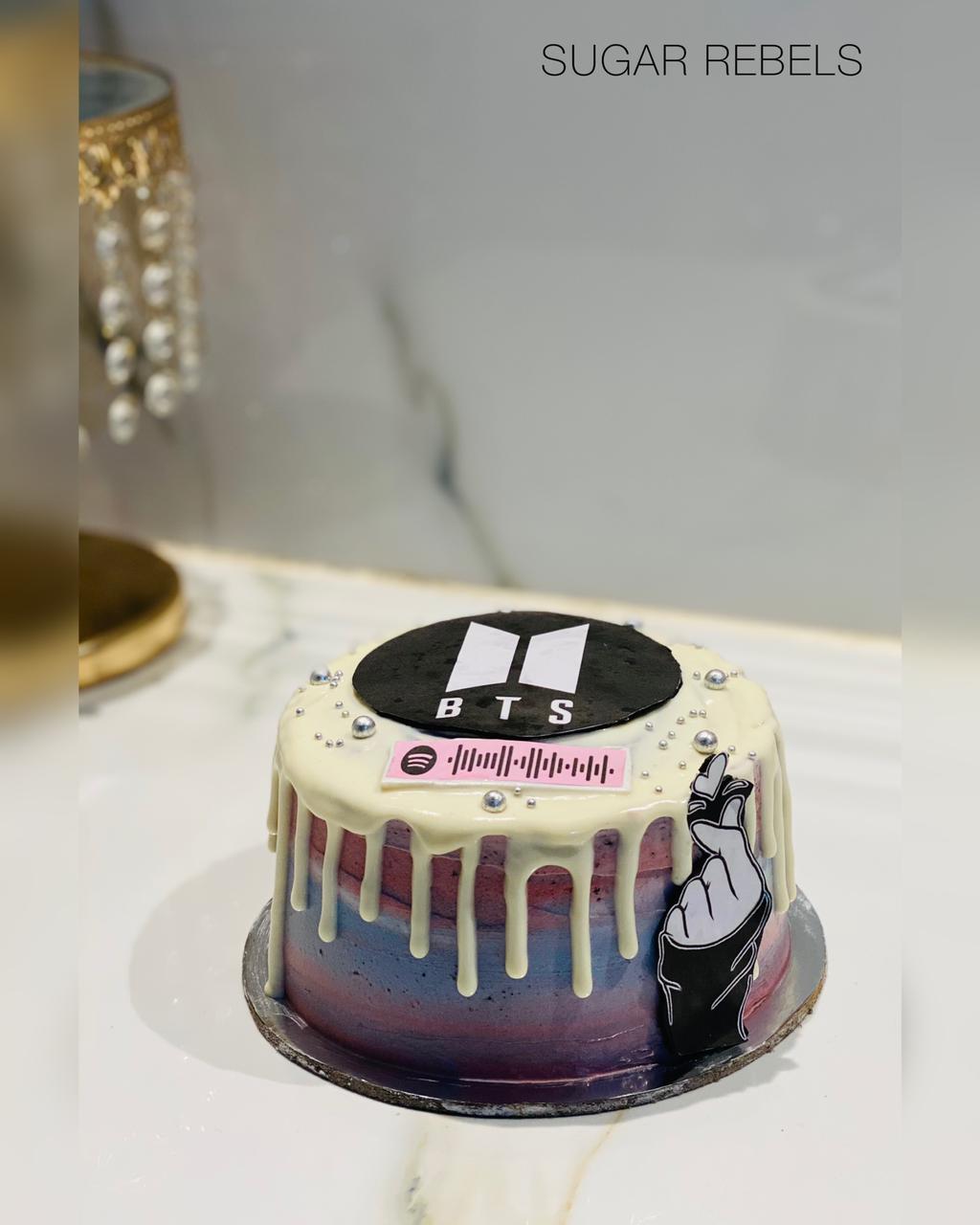 Bts Cake Design Purple Bts Fan Cake Kg Jabalpurcakedelivery | Hot Sex  Picture