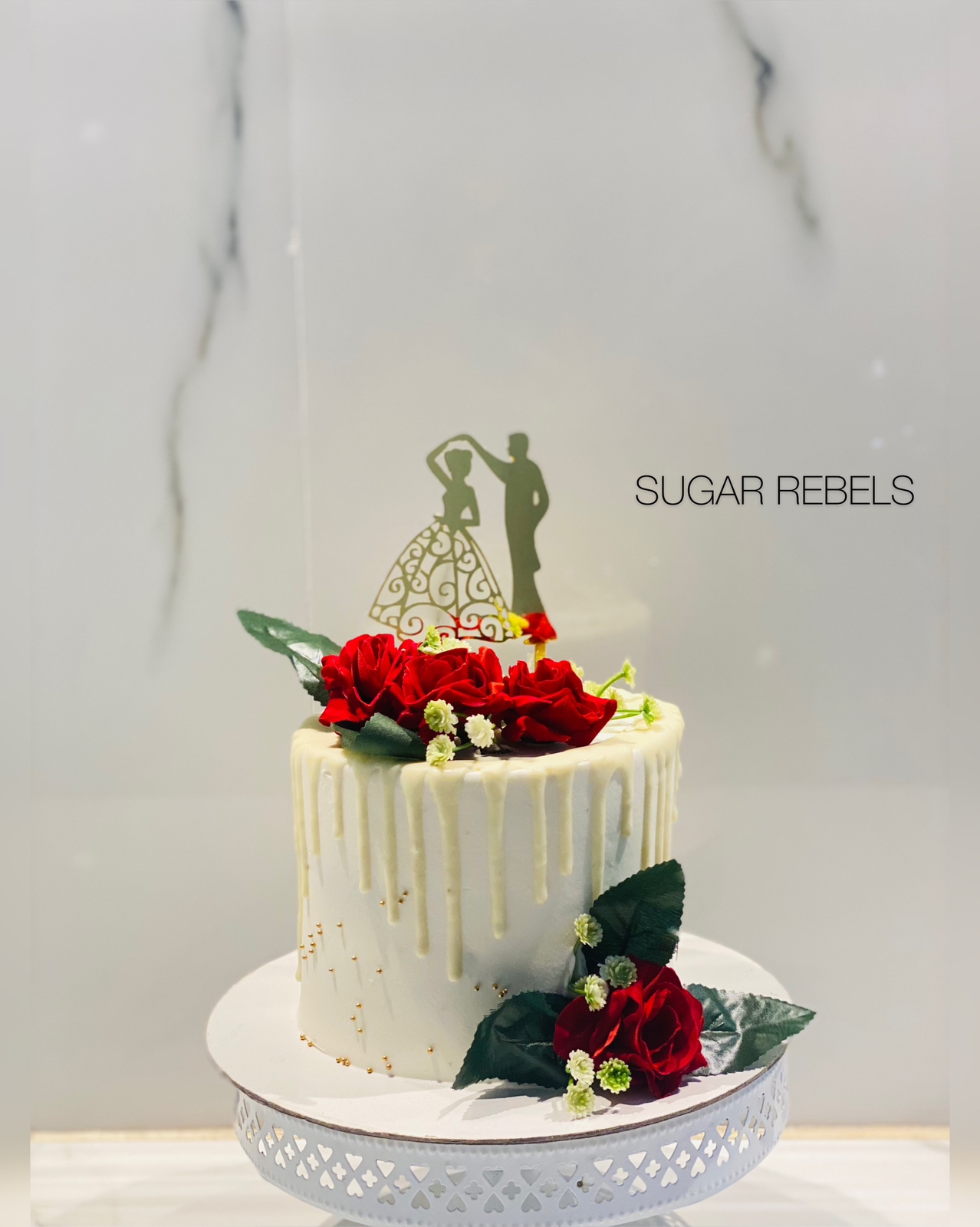 Heart Shape Ring Ceremony Cake Design & Price | FaridabadCake