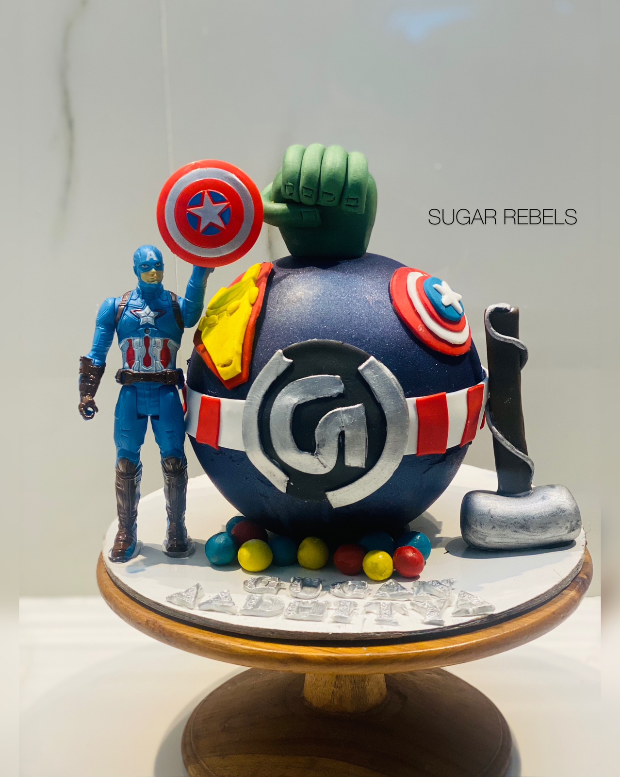 Avengers Logo Fondant Cake - Dough and Cream